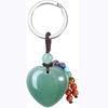 Portachiavi in Cristallo a Forma di Cuore di Quarzo Rosa Naturale con Fascino di Pietra Curativa dei 7 Chakra per Donne Ragazze