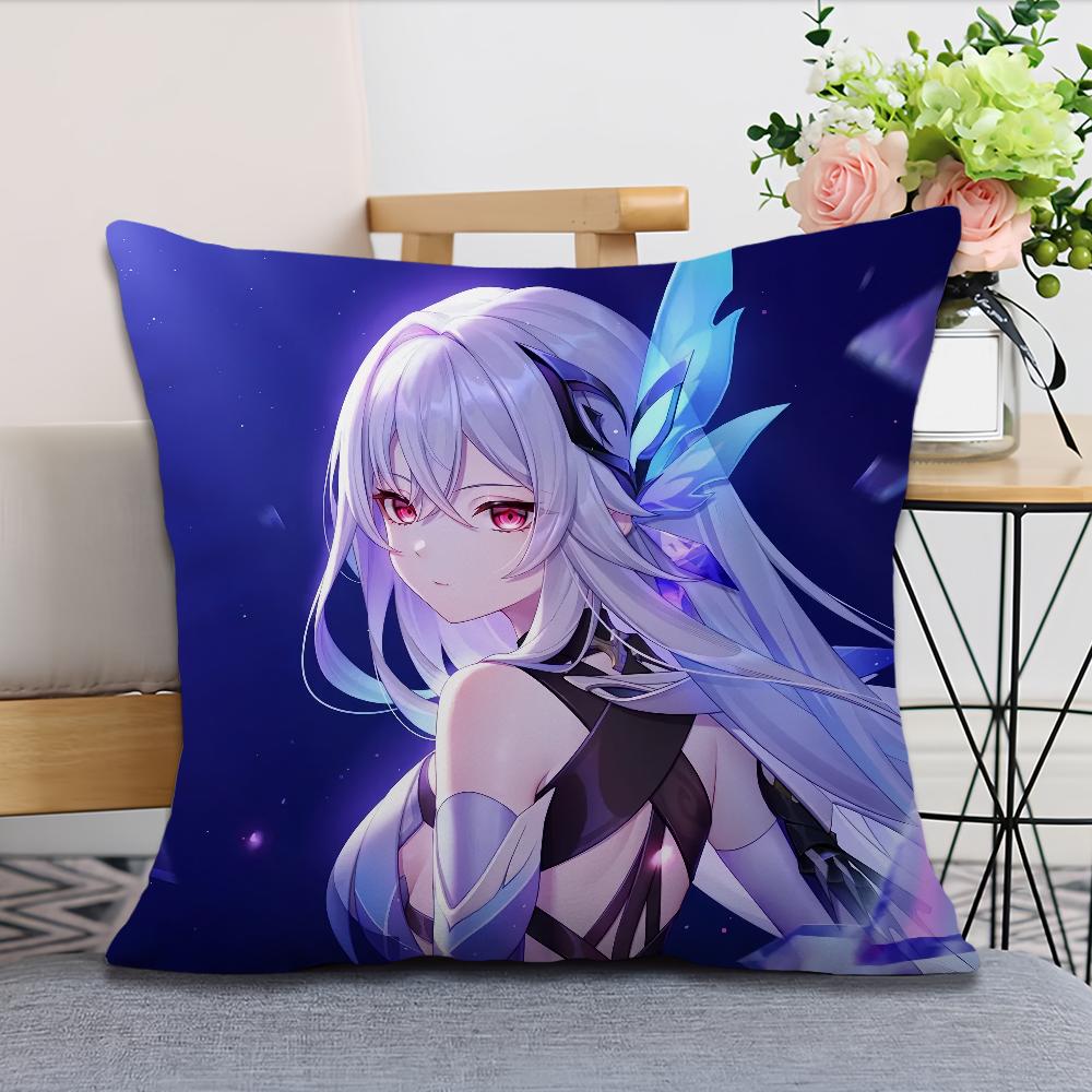 Game Genshin Impact Skirk cushion cover Pillow Case Square Cushion Room Bedroom Headboard Sofa Living Backrest Nap Time