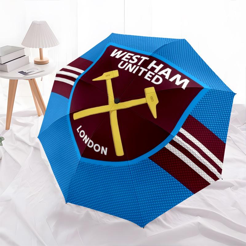 West Ham Unitedpattern, automatic folding umbrella, portable and foldable design, 8 ribs, a Christmas or birthday gift.