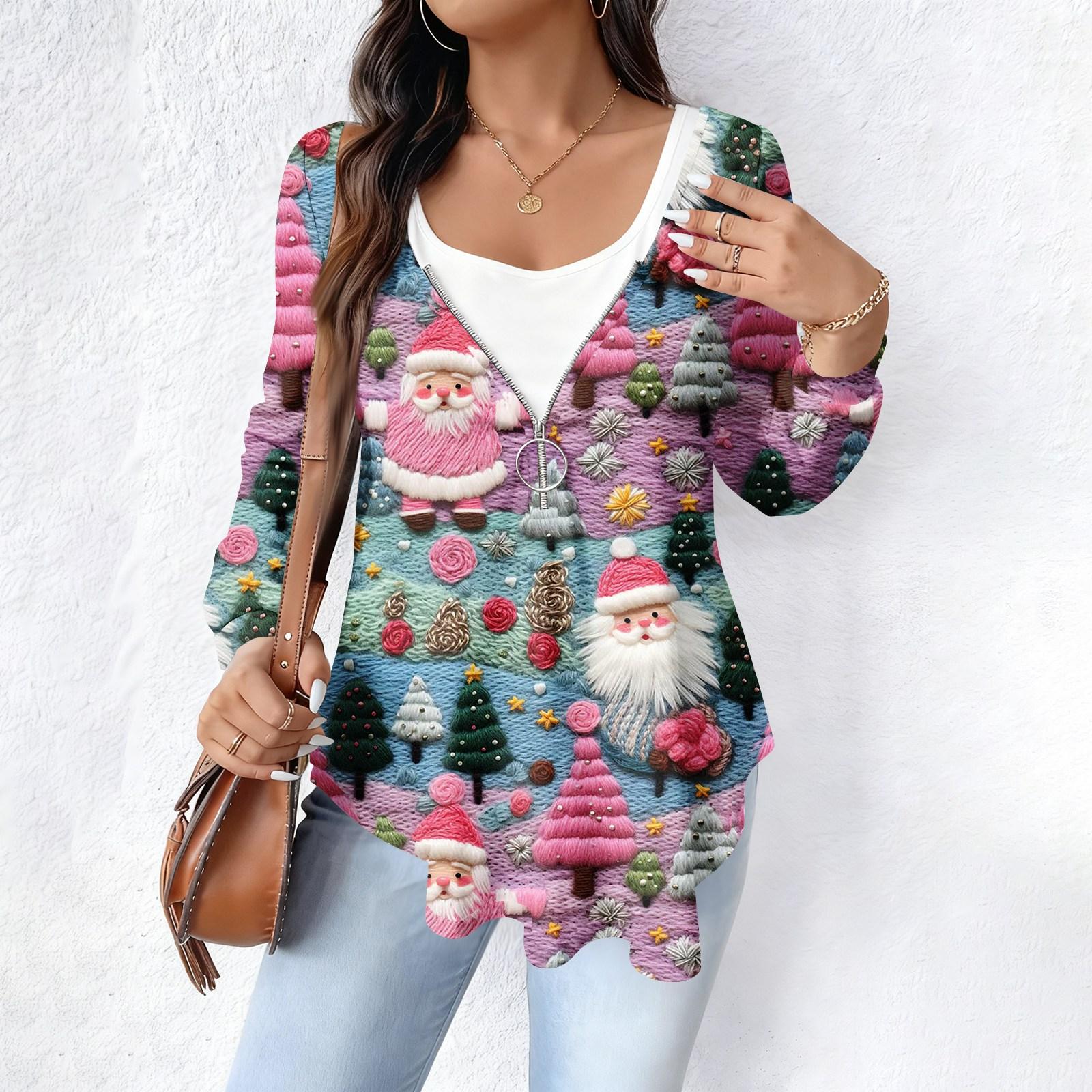 

Женский модный повседневный топ с длинными рукавами, свободного кроя оверсайз, с принтом XXXXXL