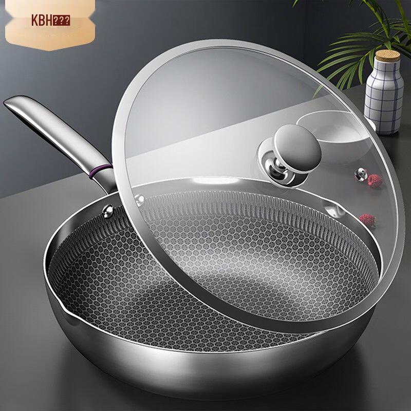 Kangbach 30cm 316 Stainless Steel Honeycomb Non-stick Wok