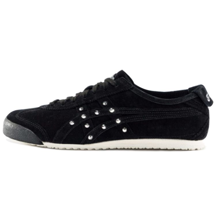 Onitsuka Tiger Mexico 66 Pigskin Studded Shock Absorbing Slip Resistant Durable Low Top Casual Shoes Unisex sneaker Black 1183A257-001