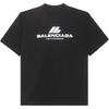 Balenciaga Activewear Logo Letter Print Crew Neck Short Sleeved SS24 T Shirt Loose Fit Unisex Black 764235TQVT91083