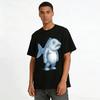 Weird Fish Head Human Body Graphic Casual Short Sleeve T-Shirt Pure cotton T-shirt