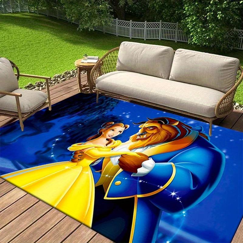 

1pc Disney Beauty and The Beast Pattern Area Rug Soft Flannel Floor Mat for Living Room, Bedroom, Kitchen, Sofa Coffee Table Floor Mat 60cm by 90cm