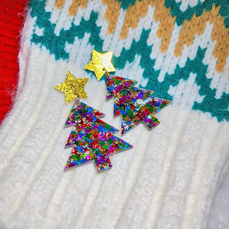 Christmas earrings women, niche creative design stud earrings new earrings high-end versatile earrings