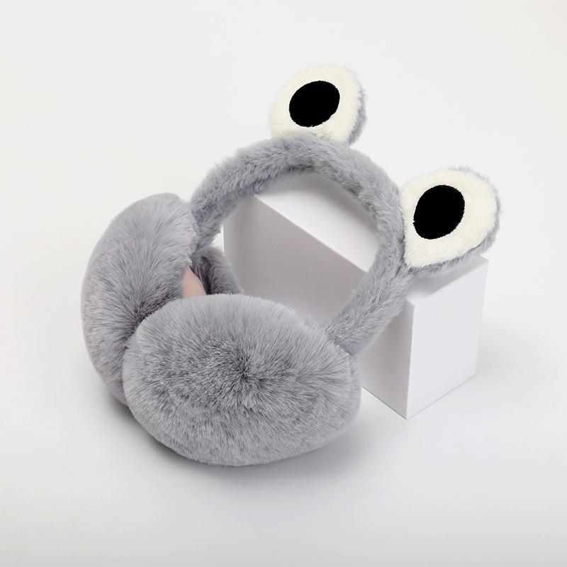 Plush Foldable Earmuffs with Big Eyes - Velvet, Cold-Proof, and Warm for Winter
