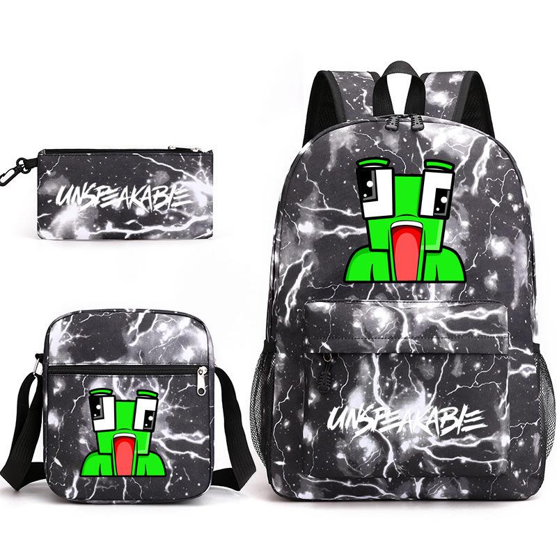 3-delige Schoolrugzakset voor Studenten Grote Capaciteit Oxford Stof Schooltas met Schouderband en Etui 3-piece set