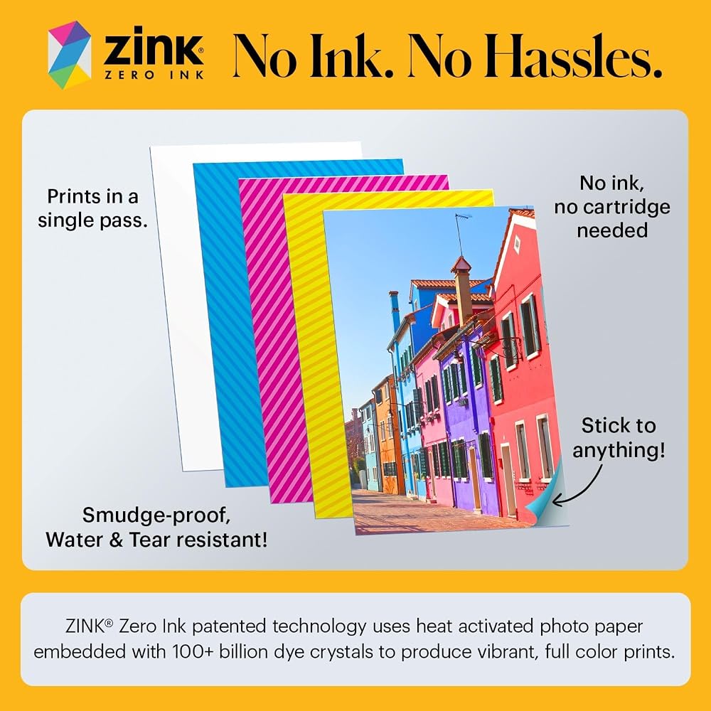 KODAK Smile+ 2-in-1 Digital Instant Print Camera & Wireless Bluetooth Photo Printer - 10MP, Special Effects Rotating Lens, Zink 2x3 Inch Adhesive Phot
