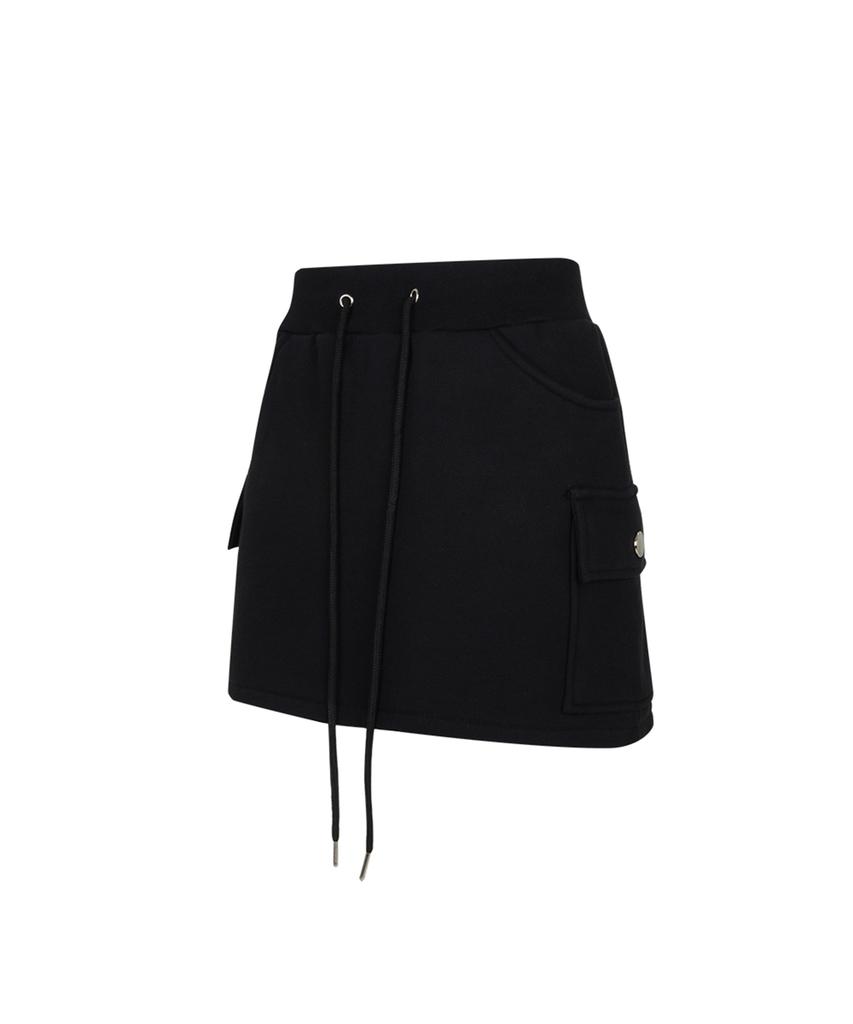 More Than Black Logo Cargo Sweat Skirt