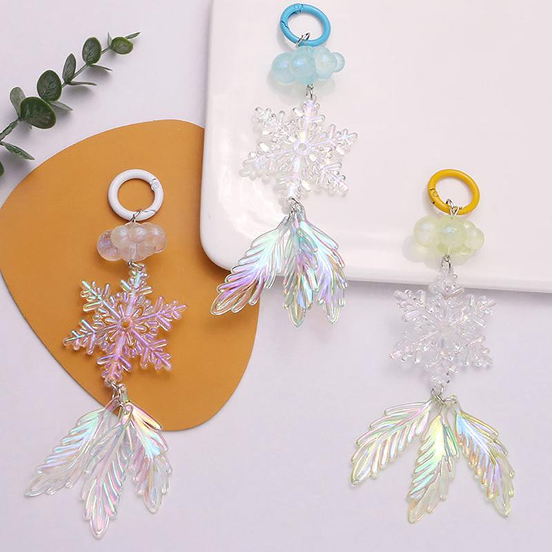 

Акриловый цветной брелок в виде снежинки, подвеска из свежего пера, аксессуары