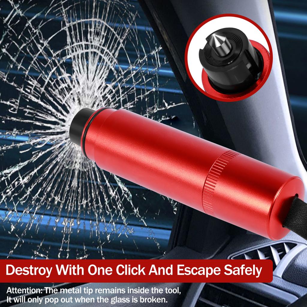 2Pcs Car Safety Hammer Emergency Escape Tool One Second Window Breaker with Seatbelt Cutter Portable Auto Rescue Tool Window