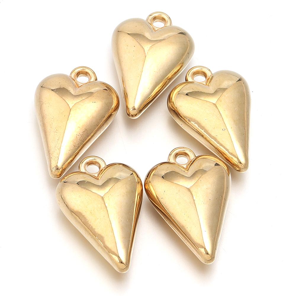 10-20pcs Heart Shape CCB Charms Plastic Charms Pendants For Jewelry Making DIY Handmade Necklace Bracelet Earrings Accessories