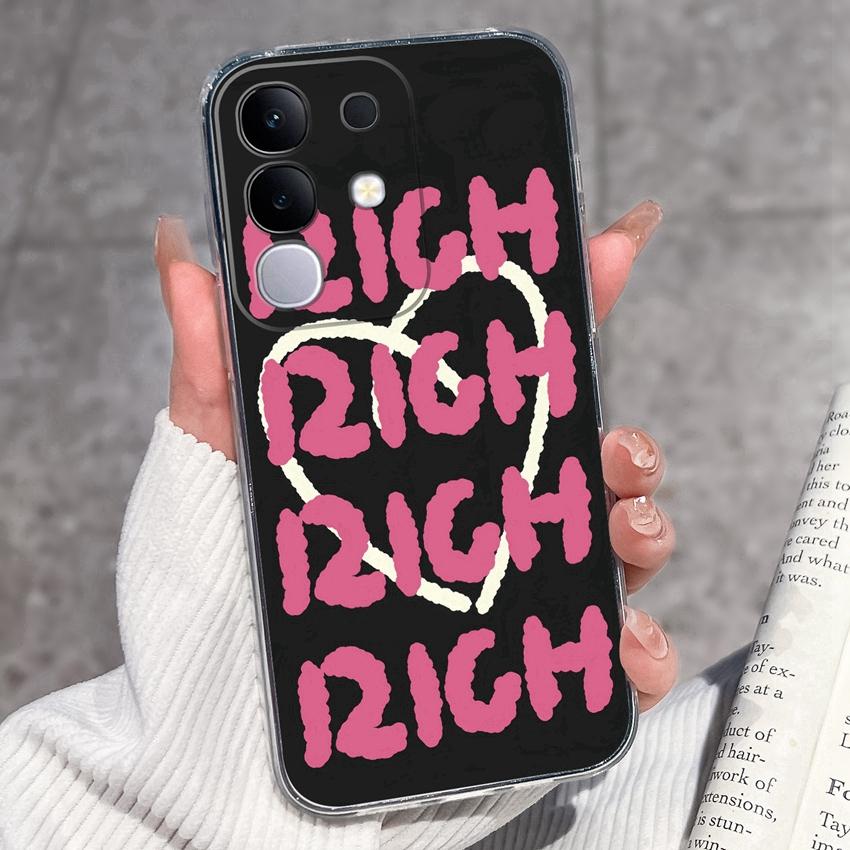 

Противоударные силиконовые чехлы для телефона для Vivo Y29 Y29s Y28 Y27 Y27t Y22 Y22s Y21 Y21e Y21s Y20 Y20i Красивый лавандовый узор Прозрачные чехлы для корпуса Vivo Vivo Y28 4G