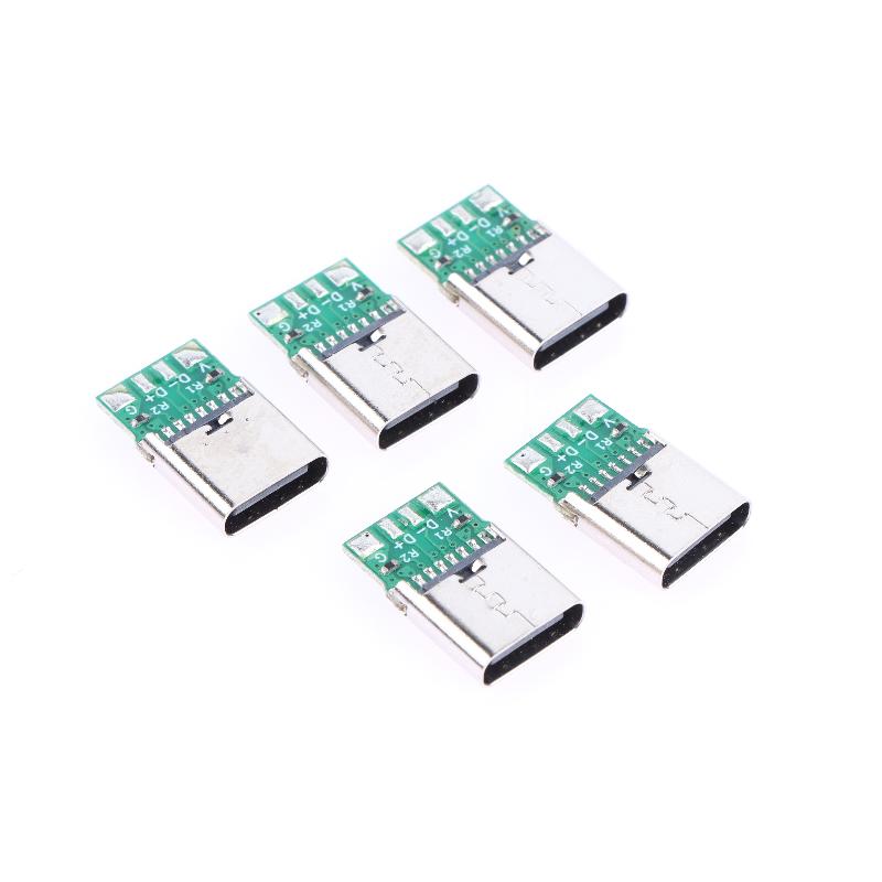 5/10 шт. 16-контактные USB электрические клеммы Пайка DIY Кабель данных Поддержка Печатная плата Тип C Женские разъемы Jack