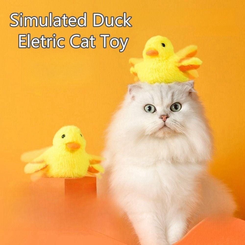 

Vibration Sensor Electric Flapping Duck Toy USB Charging Kitten Game Toy Plush Cat Toys for Pet
