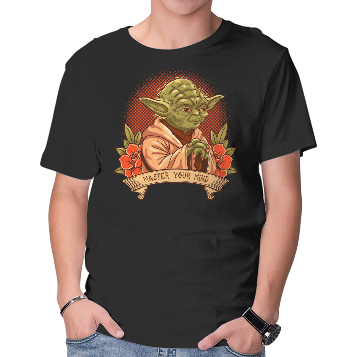 Unisex Crew Neck T-Shirt Master Your Mind Graphic Short Sleeve Casual Tee XL