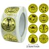 500Pcs Merry Christmas Stickers Pvc Black Background  Stamping Adhesive Labels Christmas Gift Sealing Stickers