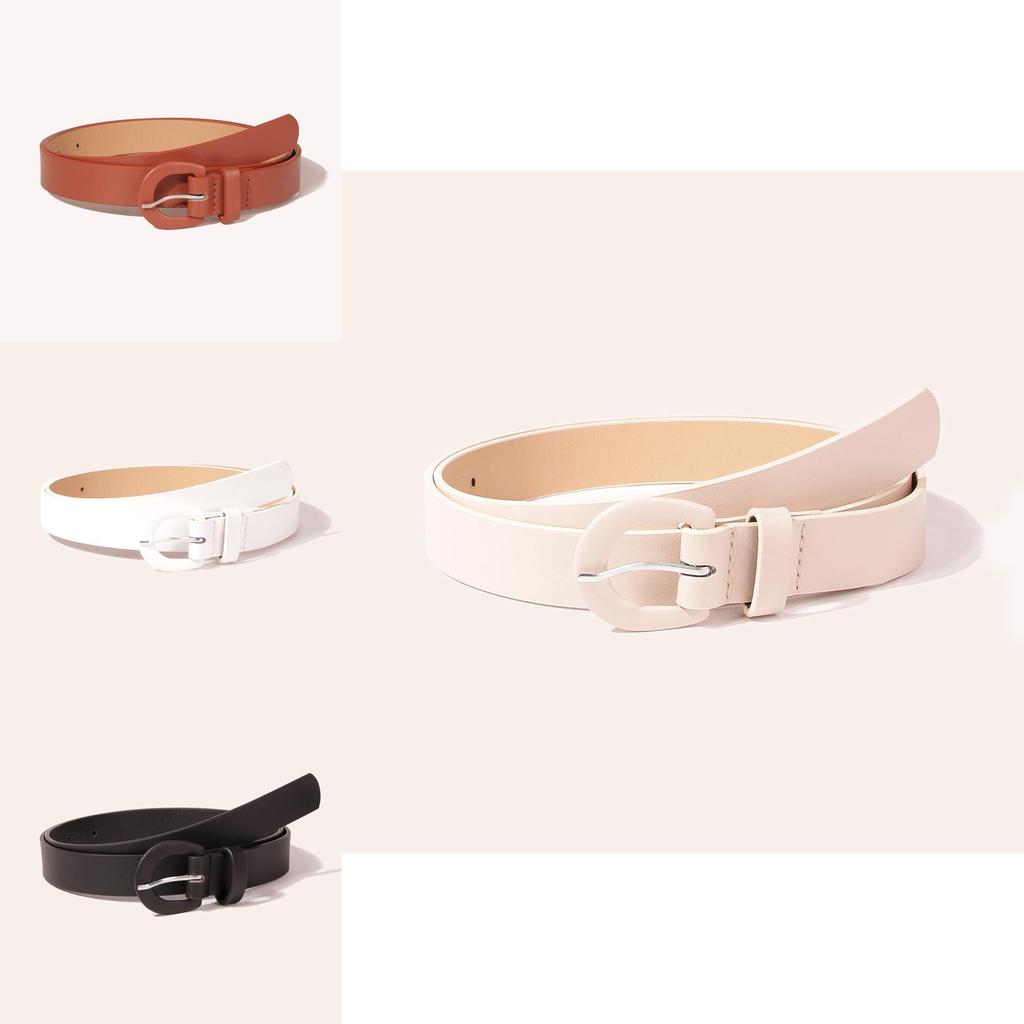 Womens Basic Pu Leather Belt With Pin Closure For Office And Daily Use