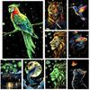 Luminous Scratch Painting Paper Kit for Adult Relaxation DIY Rainbow Art Postcards Wooden Sticker Creative Home Decor Gift Idea