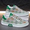 Popular Men's Shoes 2025 Summer New Board Shoes Men's Retro Printing Fashionable Breathable and Comfortable Board Shoes Soft-soled Casual Shoes