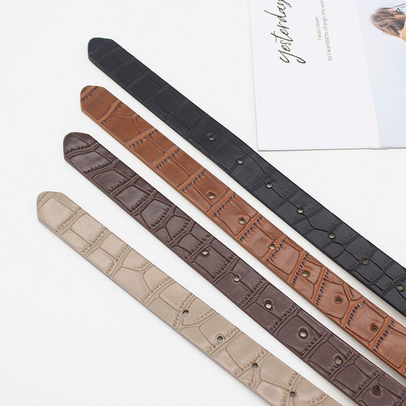 Retro Glossy Crocodile Pattern Belt Women'S Jeans Thin Square Buckle Decorative Belt Women