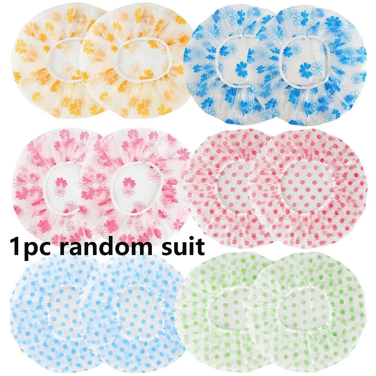 

1/5pcs Shower Cap Waterproof Bathing Household Long Hair Shower Dry Hair Cap Kitchen Fume Prevention Sanitary Hat