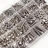 240pcs Stainless Steel Bolt Nut Kit Hexagonal Screw Classification Kit Flat Washer Spring Washer Set Tool Screw Assortment