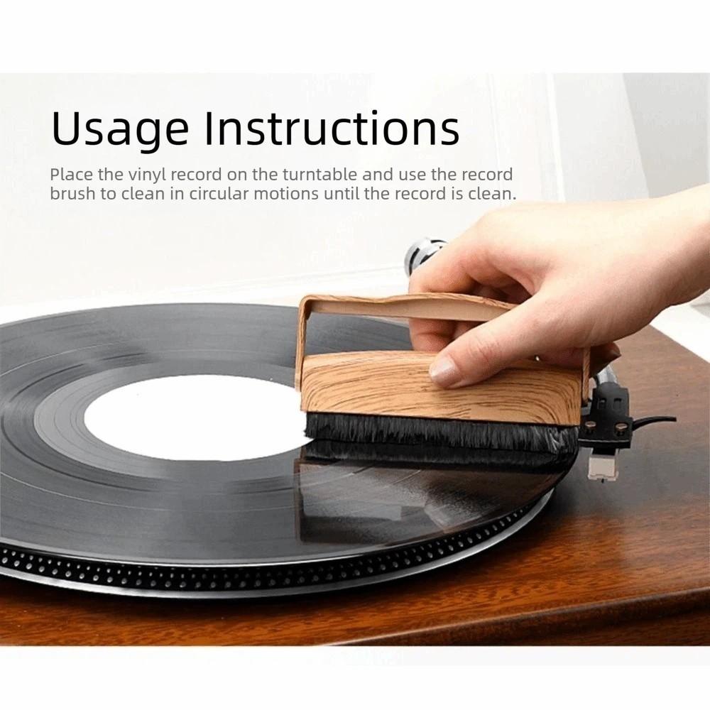 Safe Compact LP Turntable Dust Remover Soft Bristle Phonograph Record Cleaner Tool for Audiophiles