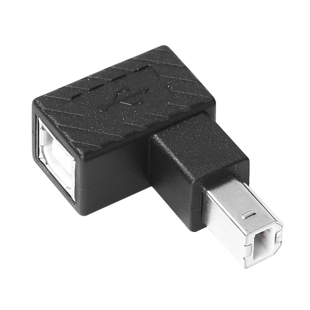 USB 2.0 Type B Male To Female Extension Adapter Right Angled 90 Degree Converter