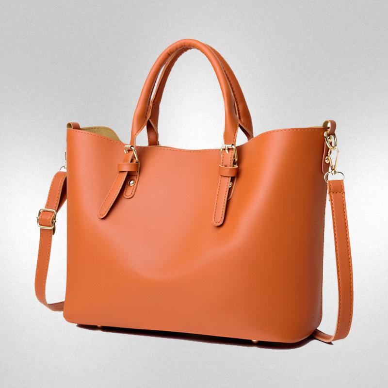 New Fashionable Large-capacity Messenger Bag Cowhide Commuter Bag Shoulder Handbag Three-piece Set