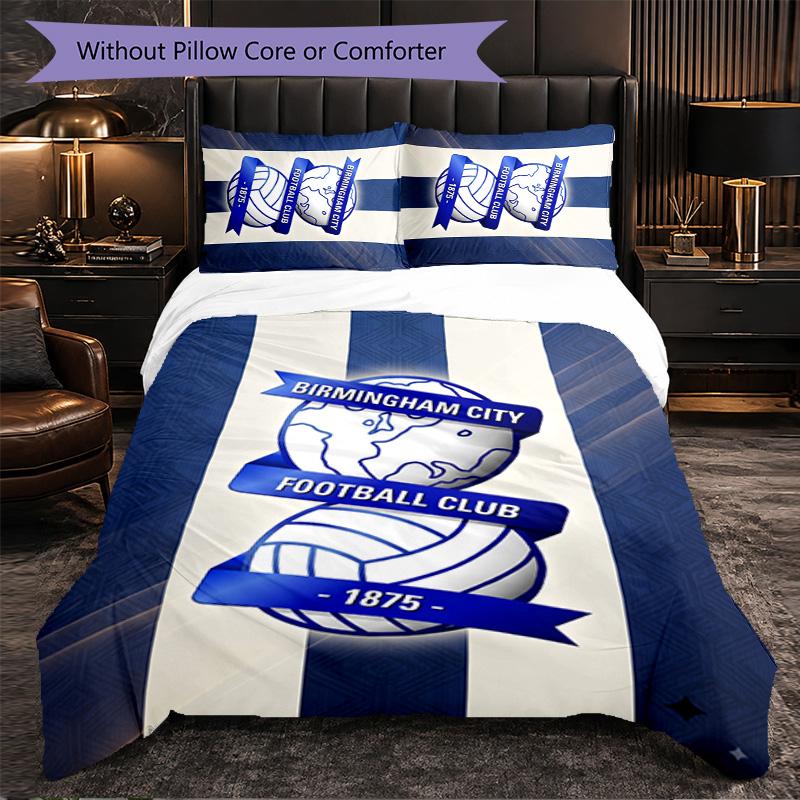 Birmingham City Themed Bedding 3Pcs Duvet Cover Set Decorative Bed Linen For Teen Room Home Decoration