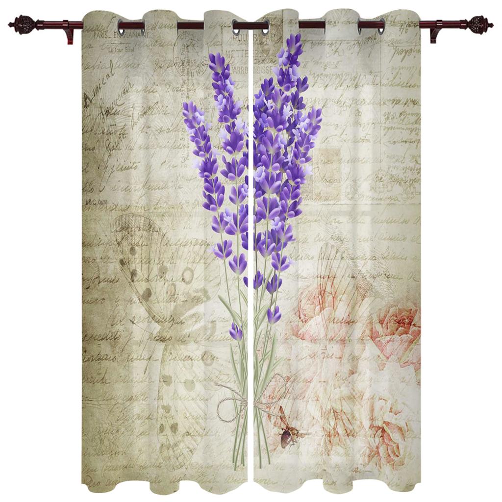 Pastoralen Stil Lavendel Fahrrad Fenster Vorhang Home Decor Vorhänge für Wohnzimmer Schlafzimmer Küche Tür Vorhang