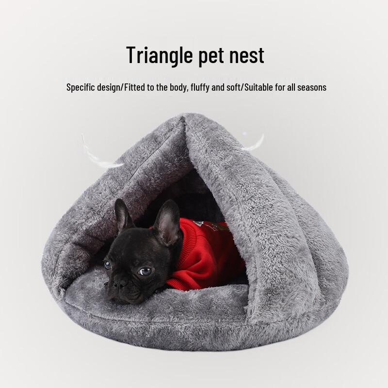 Winter Warm Semi-Enclosed Coral Fleece Pet Bed
