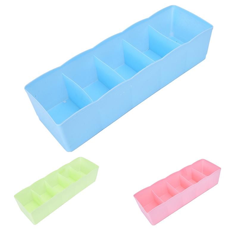 5 Grid Bra Socks Underwear Ties Divider Closet Container Storage Box Holder,