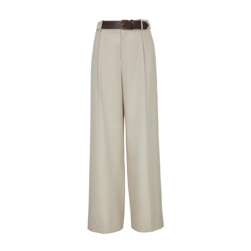 VEROMODA Women's High-Waist Straight-Leg Casual Pants with Contrast Belt