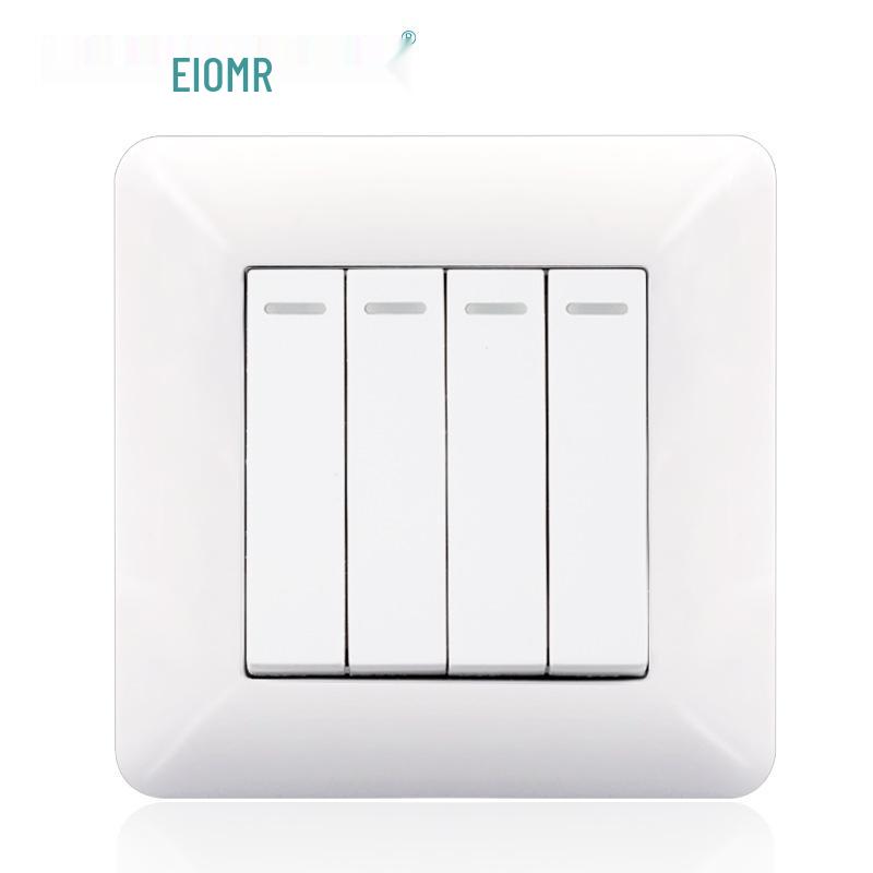 Curved White European Standard Socket Panel with Double USB & Type C, German Switch, Concealed Installation