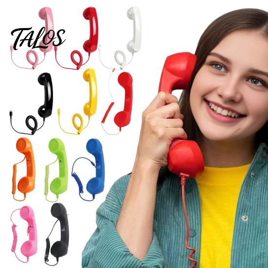Ricevitore Telefonico Portatile Telefono Vintage per Cellulare, Accessorio Smartphone Cablato Tipo-C da 3,5 mm Ricevitore Retrò, Universale