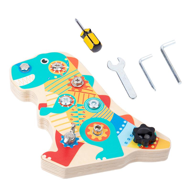 Montessori Early Education Children Screw Wooden Nut Disassembly And Assembly Tool Combination Busy Board Toy