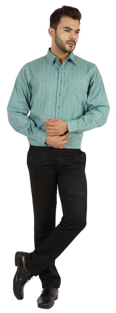 BestMan Printed Shirt For Mens Cotton Office Wear Long Sleeves Button Down Formal