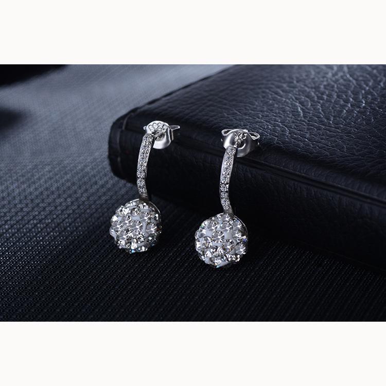 Shambhala Diamond Ball Long Sparkling Temperament Simple Female Earrings Party Accessories Fashion Jewelry
