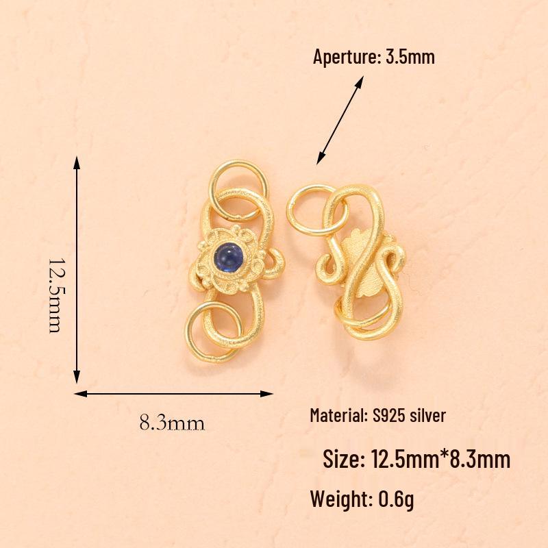 S925 Sterling Silver Zirconia S-Shape & Figure-8 Clasp Link Extension Bracelet DIY Accessories P26