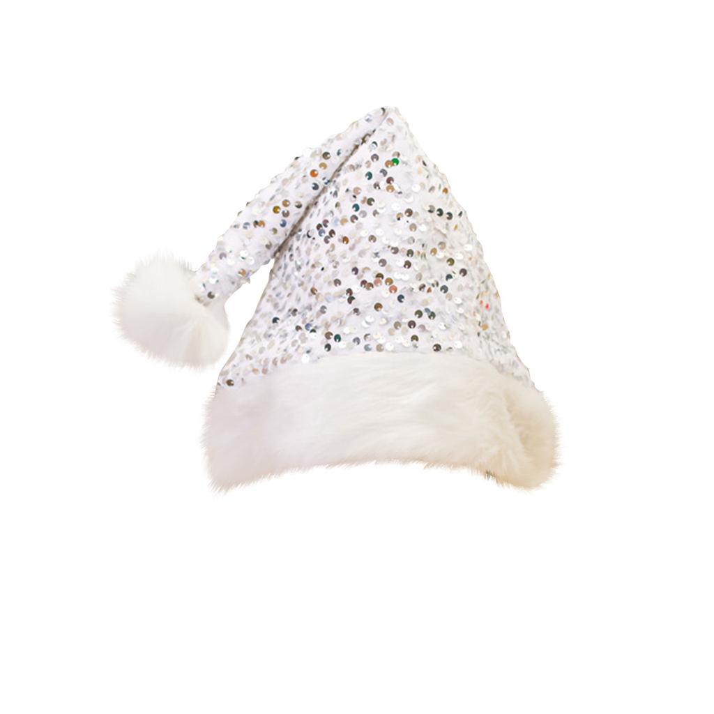 Delicate Sequin Christmas Caps Festive Party Accessories For Adults Comfortable Xmas Hats Trim For Holiday Celebrations Gatherings
