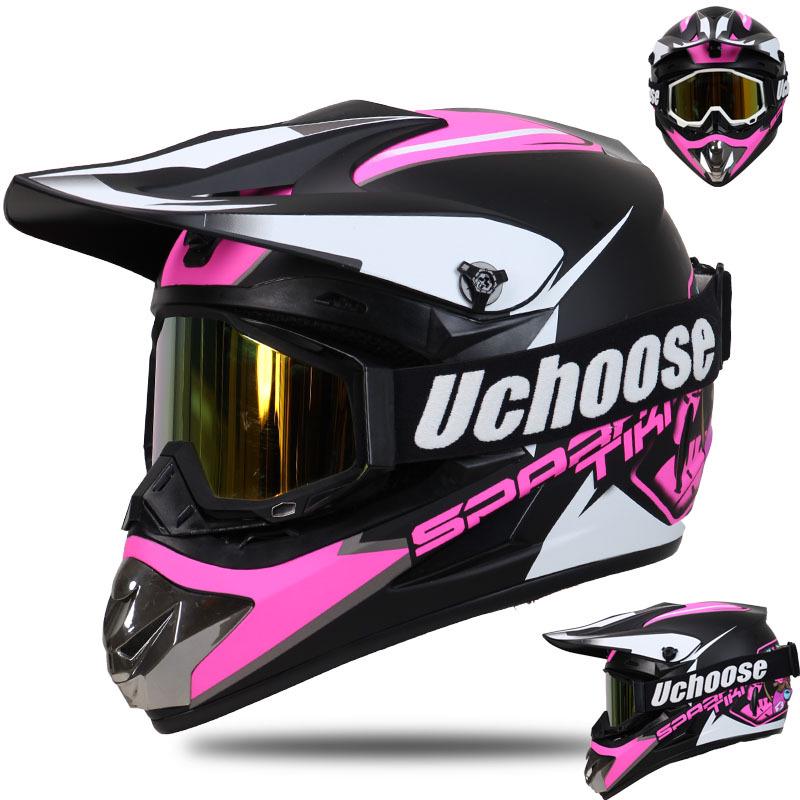 Four-Season Full-Face Off-Road Motorcycle Helmet with Goggles for Mountain Racing and Downhill