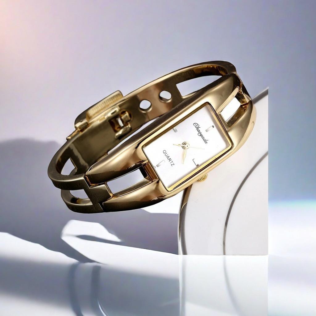 

Роскошные женские часы, модный браслет из нержавеющей стали, кварцевые часы, полые тонкие часы-браслет, женские часы золотой/белый