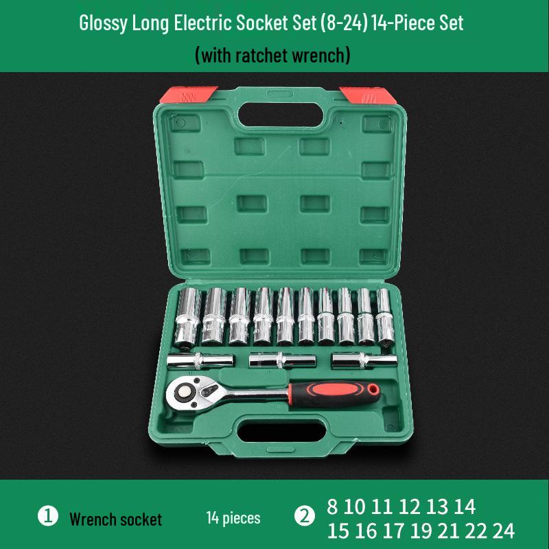 Comprehensive Electric Wrench Kit: Large, Medium, Small Socket Set with Air and Electric Wrench Tool Attachments