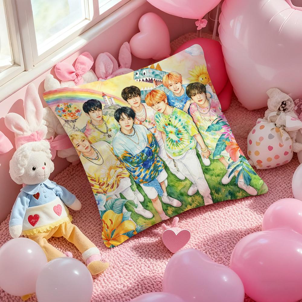 Kpop NNNNCT DREAMSSS Cushion Cover Pattern Printed Pillowcase for Living Room Sofa Cushion Cover Bedroom Decor
