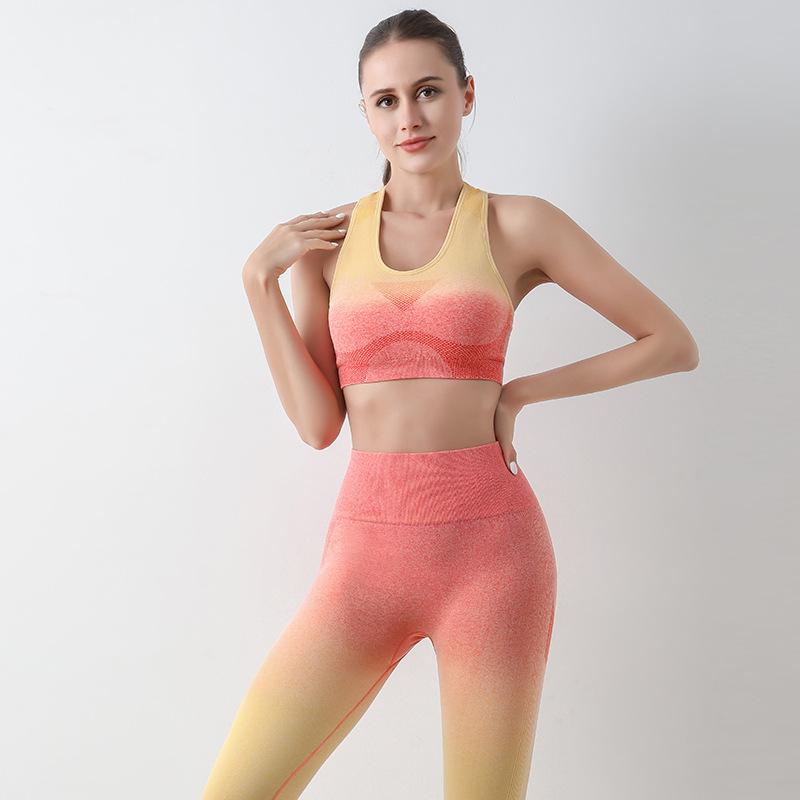 Summer Gradient High-Waist Yoga Leggings: Butt-Lifting, Tight-Fit Sports Training Pants