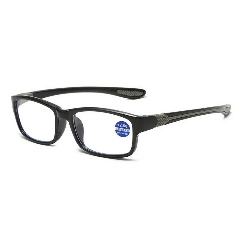 Anti Blue Light Reading Glasses Ultra-Light HD Presbyopic Classic Black Rectangular Glasses Men Women Reading Glasses