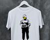Banksy Soldier Smiley Face T Shirt: Graffiti Art, 100% Cotton